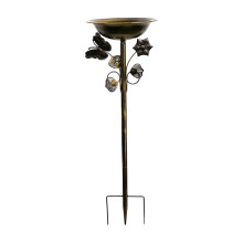 Iron Bird Bath for Backyard Decors Provide-golden butterfly