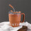 Vaso térmico de acero inoxidable con estampado de estrellas, doble capa, 500 ml. 1