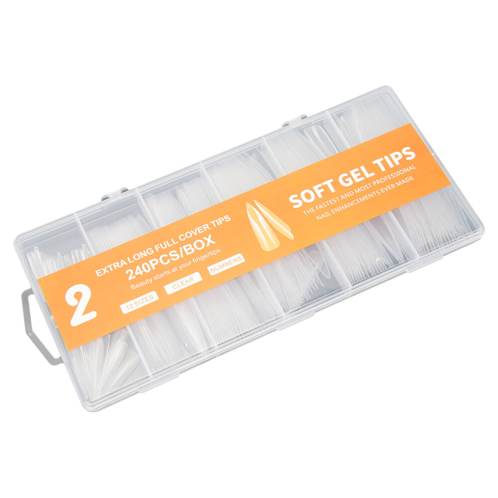 240pcs Ultrathin Clear Nail Tips Full Cover
