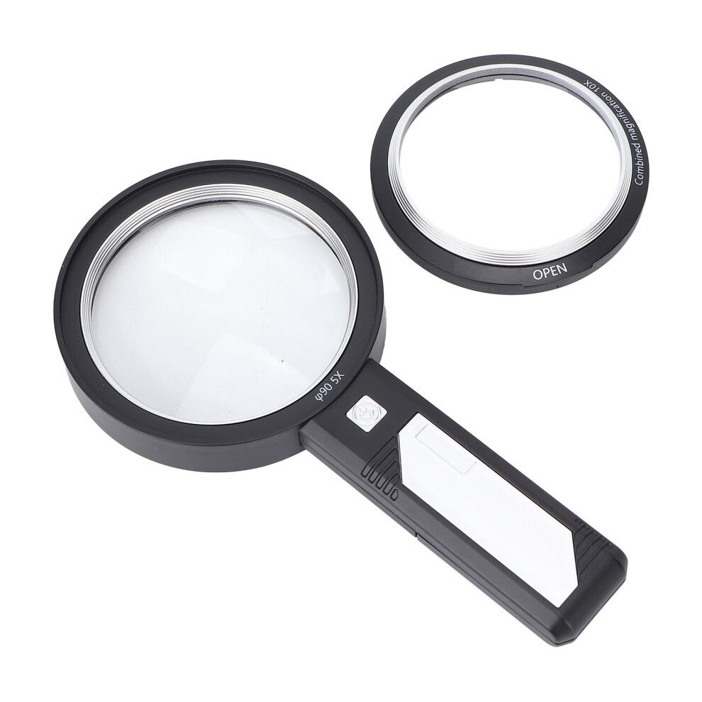 Black/White Stylish Led Magnifying Glass 5X 10X For Seniors