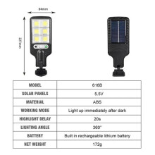 Solar-Straßenleuchte für den Außenbereich, wasserdicht, mit Bewegungssensor, 1 Stück