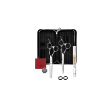 Olivia Garden SilkCut Pro Silber Set HS 5,75 Zoll und Modellierschere 6,0 Zoll