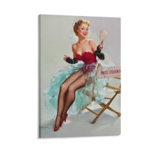 Gil Elvgren Pin-up-jente fra 1950-tallet, vintage-kunsttrykk, 20 x 30 cm lerretsveggkunst, plakatdekorasjonsgave