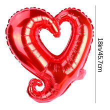 Ballon en aluminium en forme de cœur rouge, 45 cm