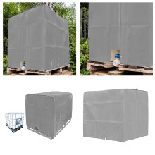 Réservoir d'eau de pluie IBC de 1000 L avec bâche de protection solaire 116 x 100 x