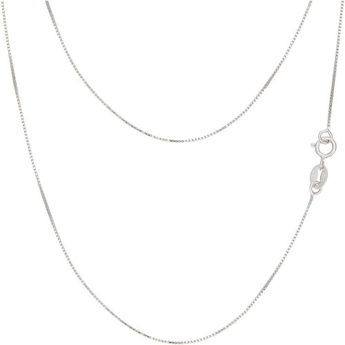 Colar de prata esterlina com corrente italiana tipo caixa, 45,7 cm (18 polegadas), 2 peças.