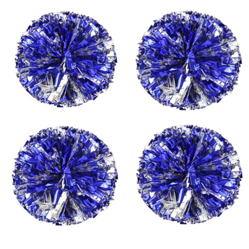 Pompon da cheerleader blu in PET, soffici, 4 pezzi