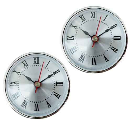 Insert pour horloge à quartz 65 mm, chiffres romains/arabes, 2 pièces