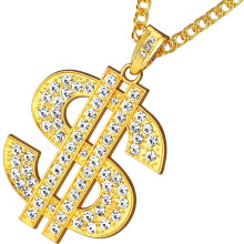Vergulde dollarteken hanger ketting voor mannen Hop Chain