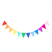 Guirlande de fanions arc-en-ciel en feutrine pré-assemblée