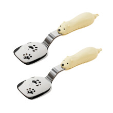 Premium-Lebensmitteldreher und Serviergriff aus 304-Metall-Gelb