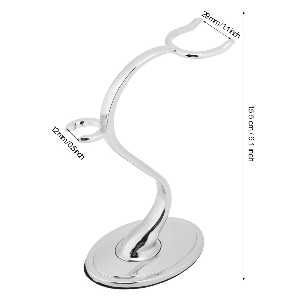 Silver Zinc Alloy Shaving Brush & Razor Stand