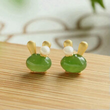 Boucles d'oreilles pendantes en forme de fleur en cristal vert - Bijou femme - 1 paire