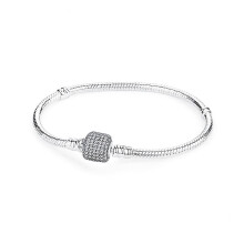 925 Sterling Silver Heart Charm Bracelet for Women Rose