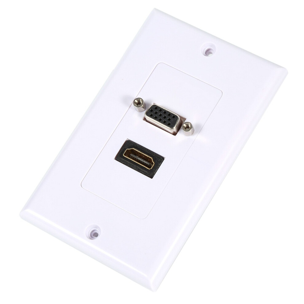Dual Port Wall Outlet: Hdmi & Vga, Abs White 7790334260845
