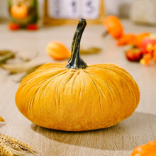Fluweelpompoenen, nep-kunstpompoenen voor de herfst, oogstpompoenen voor thuis, Thanksgiving, Halloween en feestdecoratie, 17 cm (H) x 18 cm (B)