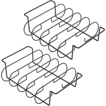 Soporte para costillas de barbacoa antiadherente reutilizable de hierro para asar (2 unidades)