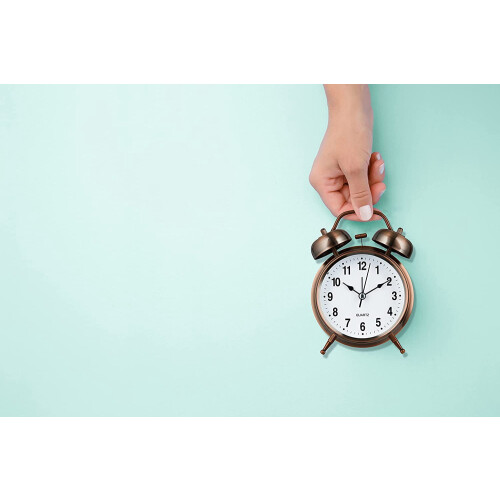 Analog Alarm Clock Copper Metal 4 Inch 1