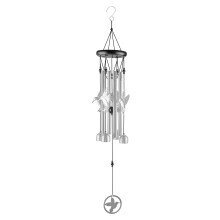 Carillon éolien Ynlkorvg pour extérieur, suspension carillon éolien colibri hibou, clochette en tube métallique, décoration de porte, jardin,
