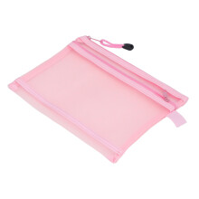 10 piezas de bolsas de malla con cremallera de doble capa A5 24x18cm rosa