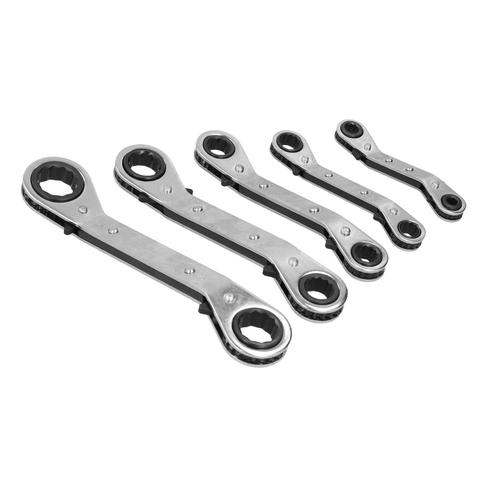 5pc Double End Ratcheting Wrench Set Chrome
