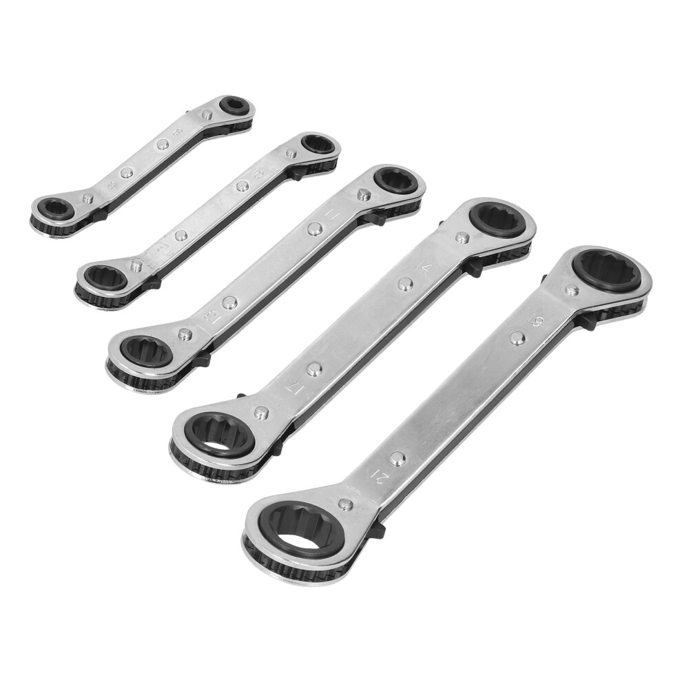 Chrome Vanadium Ratchet Wrench Set 5Pcs Double End