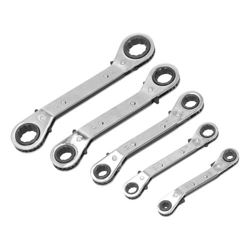 Double End Ratchet Wrench Set 5Pcs Chrome Vanadium