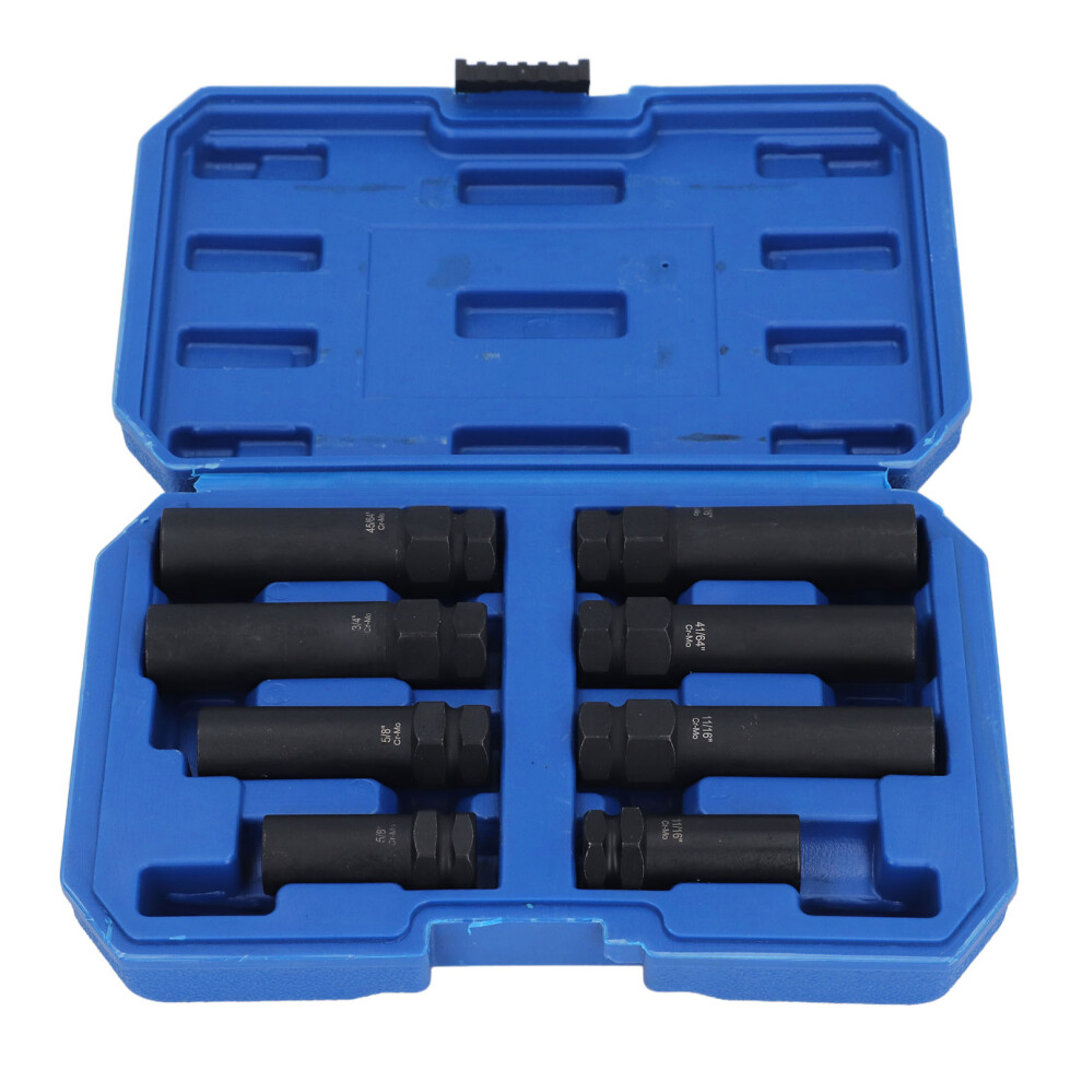 Cr Mo Steel 8pc Wheel Nut Socket Set 5/8-45/64