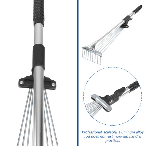 Garden Rake Metal Adjustable Telescopic Handle 1 Piece