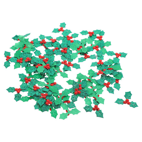 Feuilles et baies de Noël, accessoires de bricolage, 100 pièces