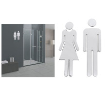 Ruostumattomasta teräksestä valmistettu wc-peili hopeanvärinen