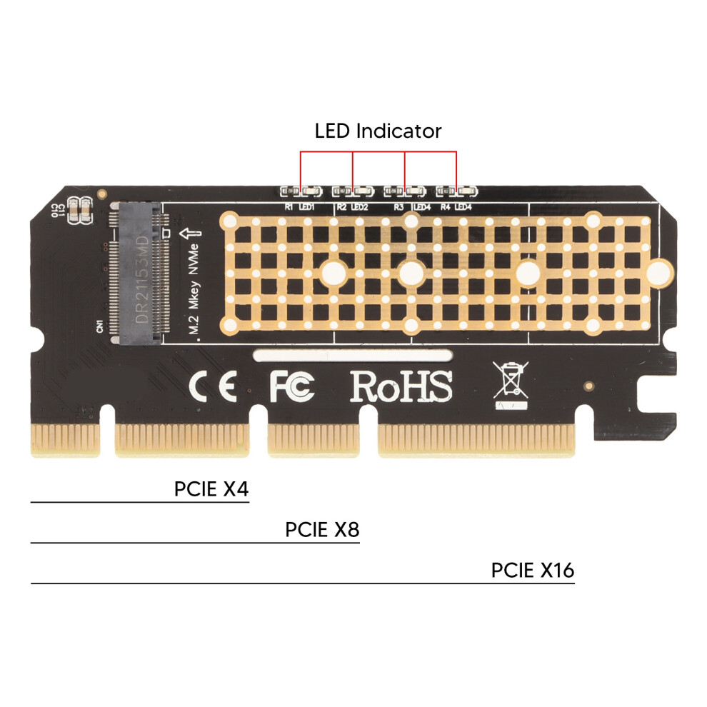 Nvme M.2 To Pcie 3.0 X16 Card With Heatsink 7340572692528
