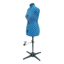 (Medium (UK 16-20)) Adjustable Dressmakers Dummy - Duck Egg Blue Polka Dot. Available in 4 Sizes.