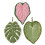 3 Piece Tropical Leaf Design Hanging Towels Super Soft Corals 1