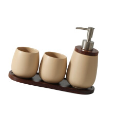 Modern Bathroom Accessories Toiletry Set-Oatmeal color eggshell