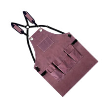 Ergonomic Carpenter Apron Padded Shoulder Straps Pocket-Purple