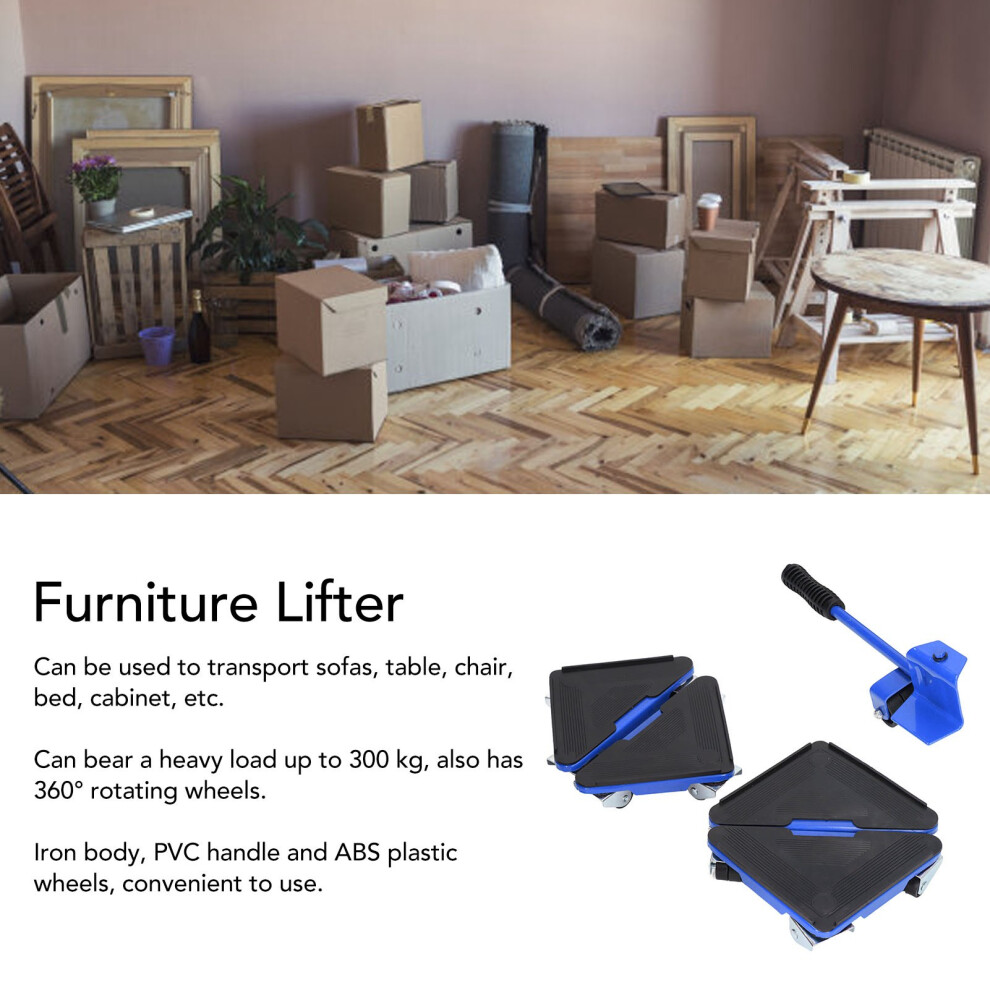5Pcs Furniture Mover Dolly with Lifter