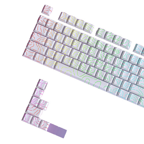 Side Printed Shine Through Keycaps Constructed From High-White