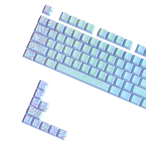 Professional PBT Keycaps Shine Through Side Lettering For-Blue