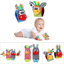 Soft Cloth Baby Rattle Wristbands and Socks
