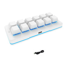 Ergonomische Mini Macro's Toetsenborden 12Key-Wit