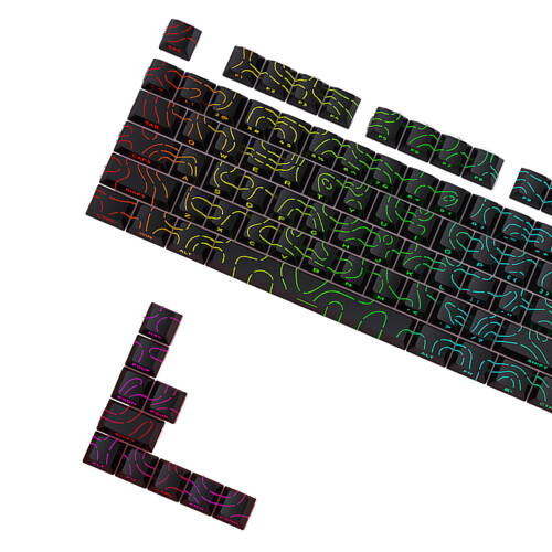 Ergonomic PBT Keycaps Set For 97 Key Layout Offering Side-Black