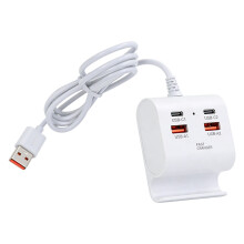 4 Port USB Adapter 2 USB And 2 Type C For Phones Tablets-White