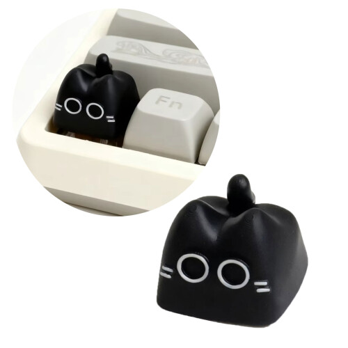 Resin Keycap With Cute Cats Tail Design For Mechanical-Black 2