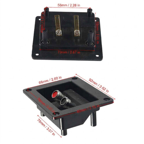 2PCS Square Speaker Terminal Cup for Car Audios System Plastic 2