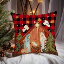 Housse de coussin de Noël à carreaux Buffalo 40 x 40 cm