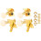 Gold Tuning Pegs Ukulele Locking 2L 2R 5