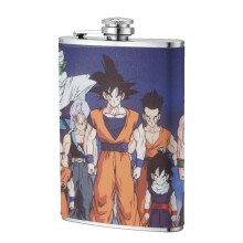 Anime-tecknad rostfri stålflaska 8oz PU-läder