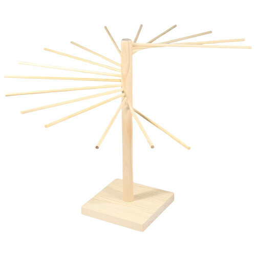 Escurridor de pasta plegable de madera con 16 púas