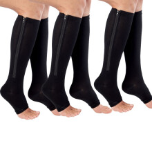 Aosijia zipper compression socks knee-high3-pack